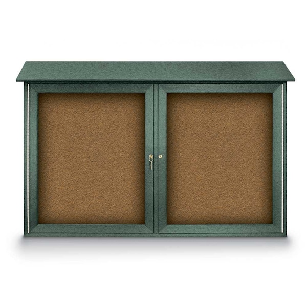 Indoor Enclosed Combo Board, 48"x36", Bronze Frame/Green & Cork